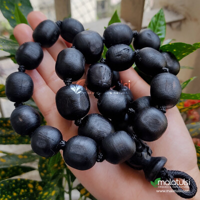 27+1 Beads Tulsi Japa Mala Black Beads