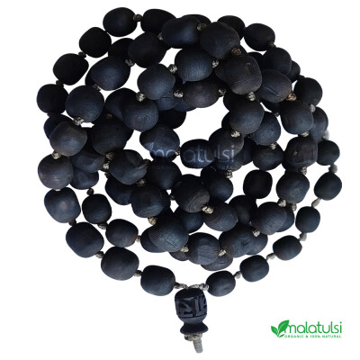 Shyma Tulsi 108+1 Black Beads Tulsi Japa Mala