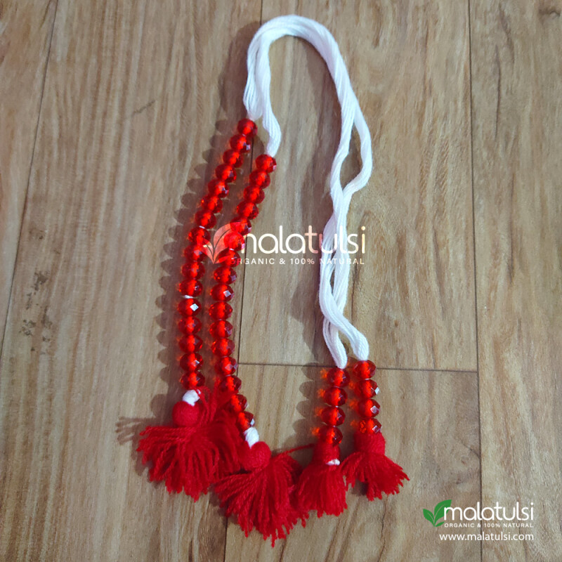 Red Crystals Japa Counter Mala