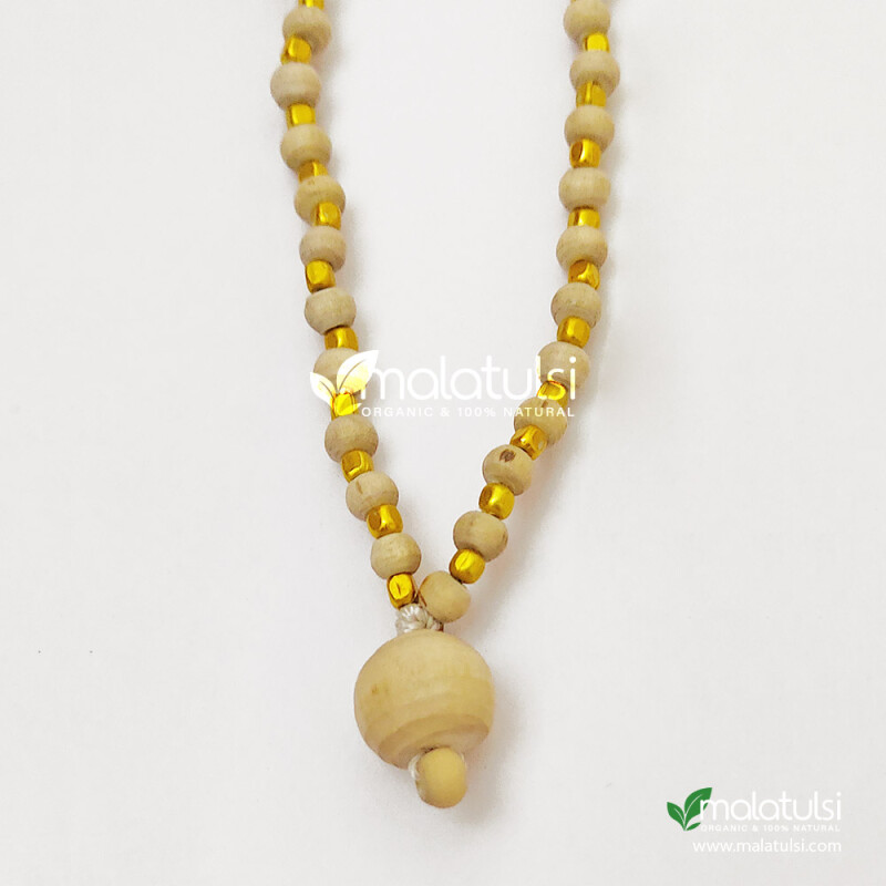 Designer Tulsi kanthi Mala with Golden Beads