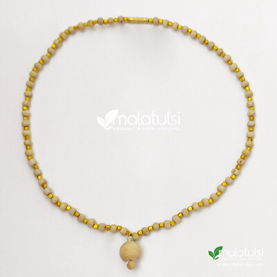 Designer Tulsi kanthi Mala with Golden Beads