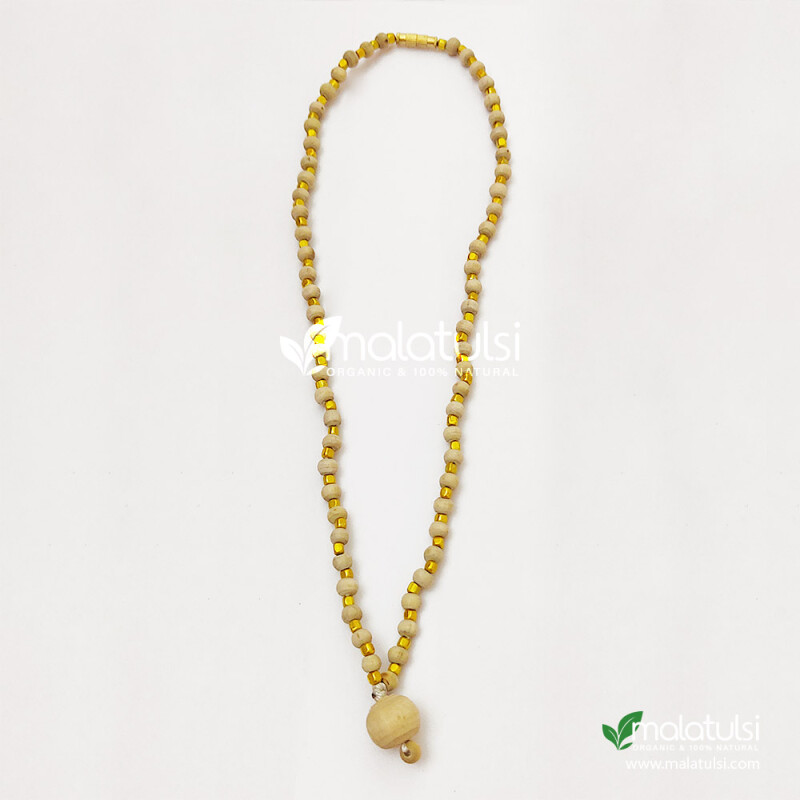 Designer Tulsi kanthi Mala with Golden Beads