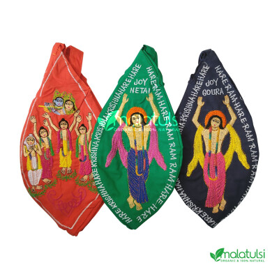 Multicolour Gaur Netai Embroidered Japa Mala Bags