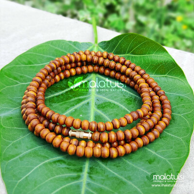 2 Round Golden Beads Tulsi Kanthi Mala