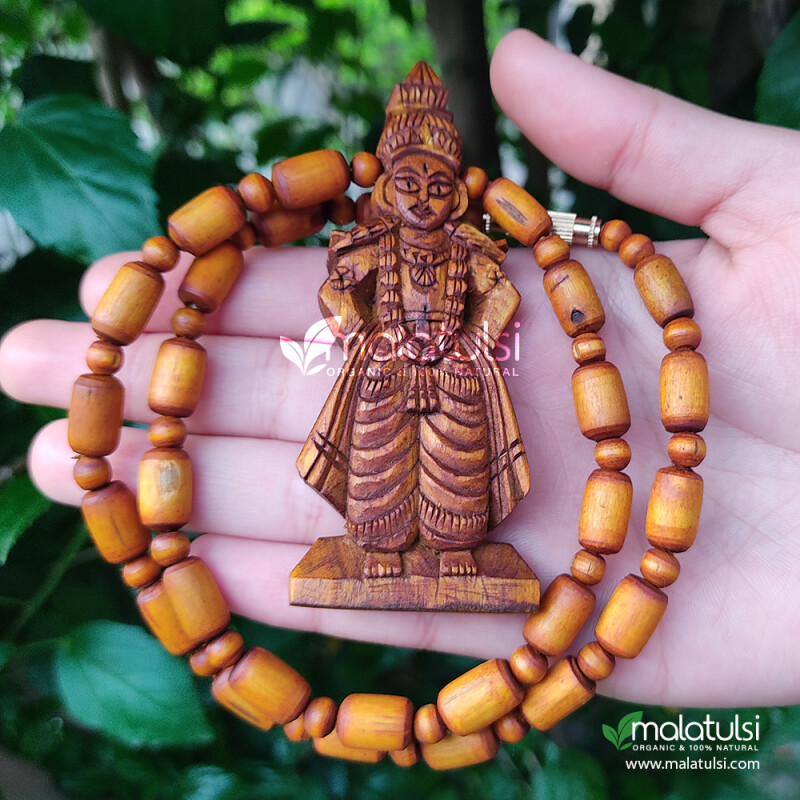 Shri Vitthal Naath Ji Golden Pendant Tulsi Mala