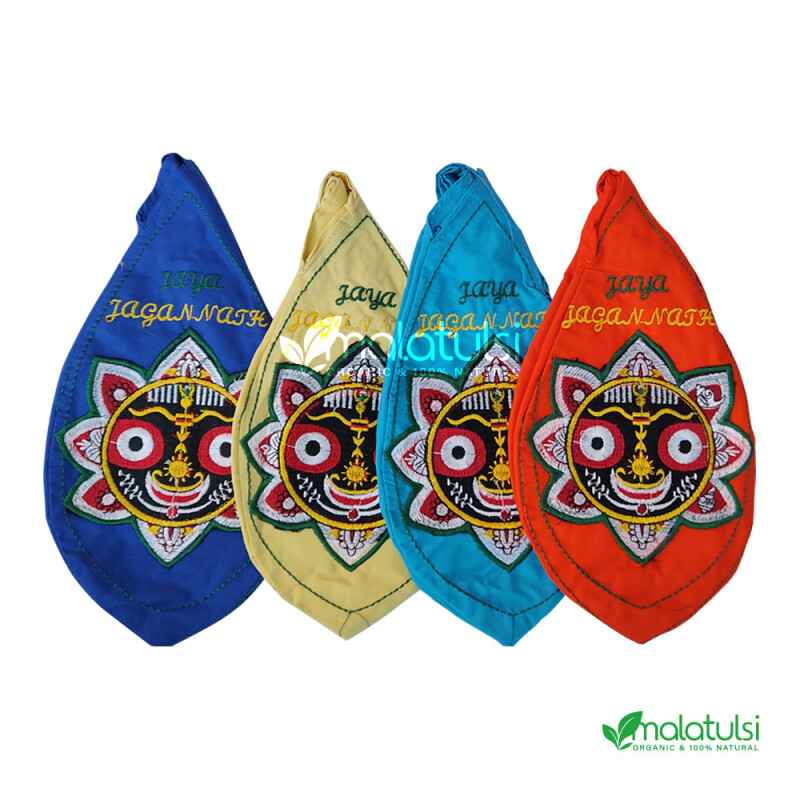Multicolour Jagannath Embroidery Japa Mala Bags