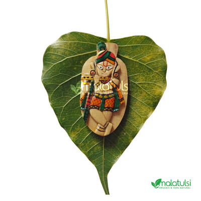 ISKCON Krishna Carved Colourful Tulsi Pendant