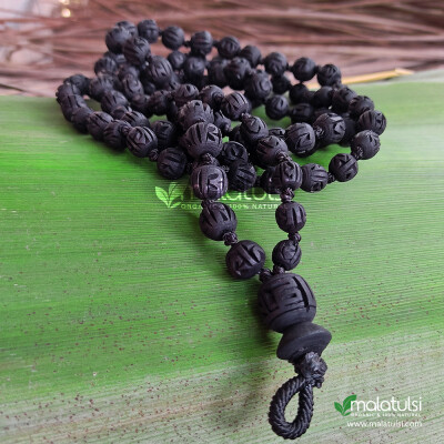 Shyma Tulsi Radha 108+1 beads knotted japa mala Krishna Guru Bead