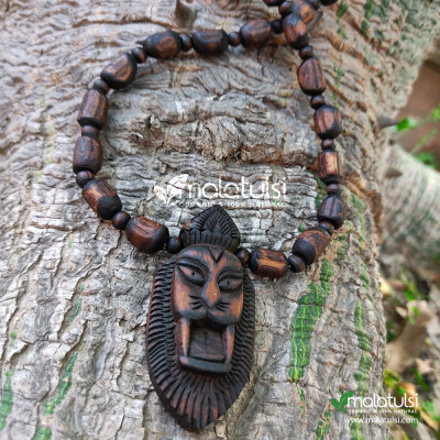 Narasimha Dev Brown Pendant Beautifully Designed Tulsi Mala