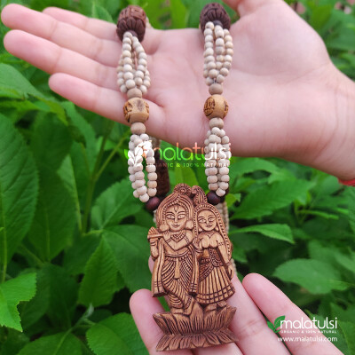 Shri Radha Krishna Jugal Jodi Panch Layer Beautiful Tulsi Mala