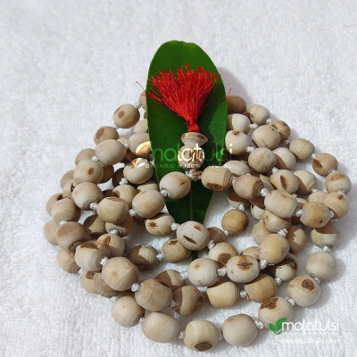 108+1 Big Beads Tulsi Japa Mala with Red Tassel